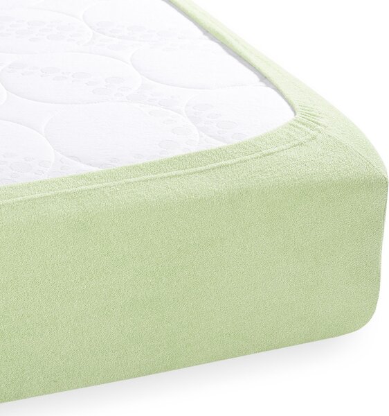 Dětské froté napínací prostěradlo do postýlky FR-018 Pastelově zelené 60 x 120 x 10 cm - do postýlky