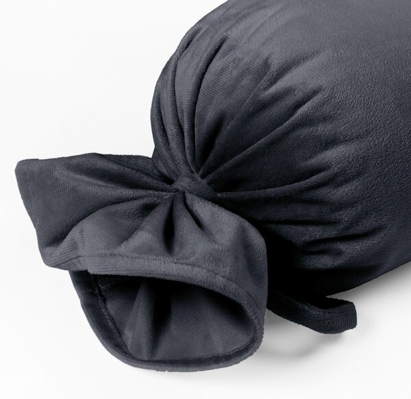 Biante Sametový polštář válec bonbon Velvet Premium SVP-004 Antracitově šedý 15x40 cm