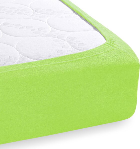 Dětské froté napínací prostěradlo do postýlky FR-019 Zářivě zelené 60 x 120 x 10 cm - do postýlky