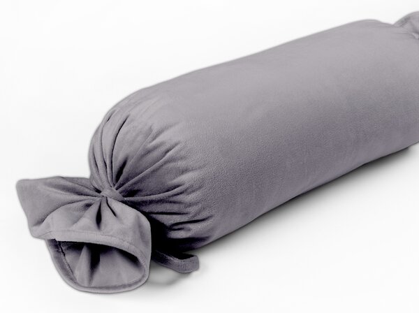 Biante Sametový polštář válec bonbon Velvet Premium SVP-013 Šedý 15x40 cm