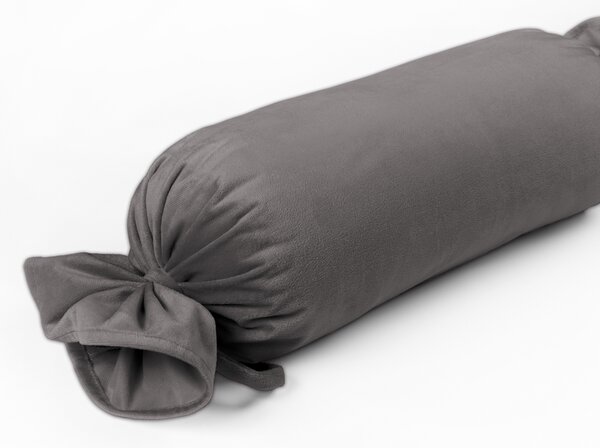 Biante Sametový polštář válec bonbon Velvet Premium SVP-017 Tmavě šedý 15x40 cm