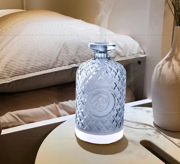KONDELA Ultrazvukový aroma difuzér, šedý, GILI