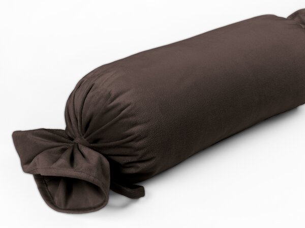 Biante Sametový polštář válec bonbon Velvet Premium SVP-016 Tmavě hnědý 15x40 cm