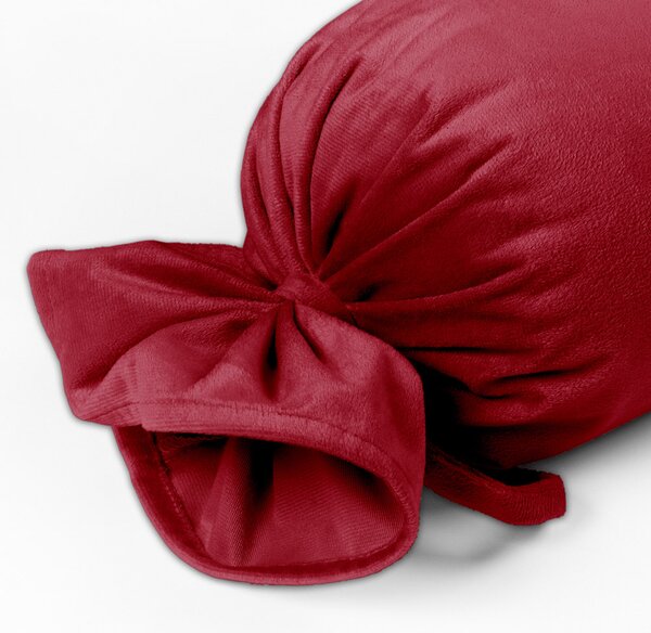 Biante Sametový polštář válec bonbon Velvet Premium SVP-007 Malinově červený 15x40 cm