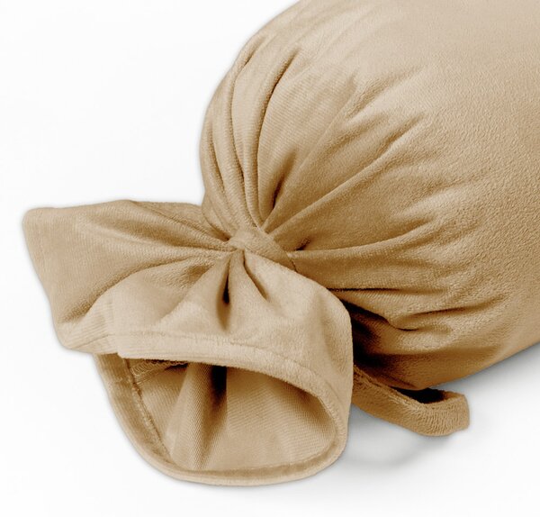 Biante Sametový polštář válec bonbon Velvet Premium SVP-006 Pískově béžový 15x40 cm