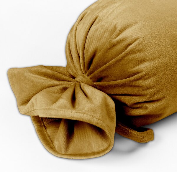 Biante Sametový polštář válec bonbon Velvet Premium SVP-009 Hořčicový 15x40 cm