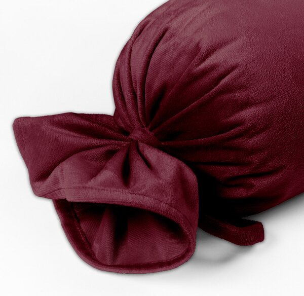 Biante Sametový polštář válec bonbon Velvet Premium SVP-010 Tmavě vínový 15x40 cm