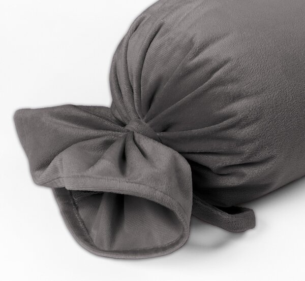 Biante Sametový polštář válec bonbon Velvet Premium SVP-017 Tmavě šedý 15x40 cm