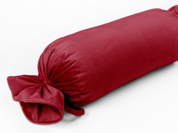 Biante Sametový polštář válec bonbon Velvet Premium SVP-007 Malinově červený 15x40 cm