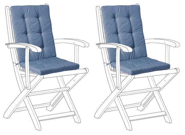 Sada 2 polstrů na opěradlo/sedadlo MAUI PREMIUM Modrá