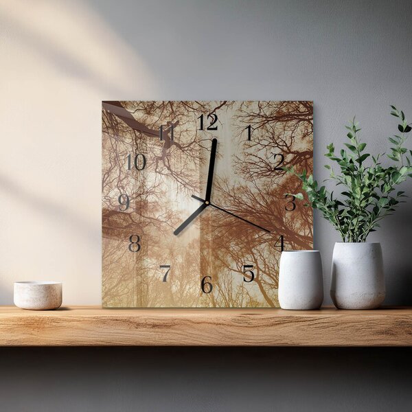 Skleněné hodiny na stěnu Koruny stromů zskc-30x30-00181587