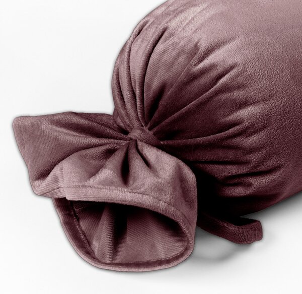 Biante Sametový polštář válec bonbon Velvet Premium SVP-019 Hnědofialový 15x40 cm