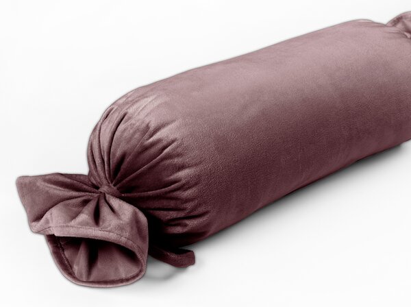 Biante Sametový polštář válec bonbon Velvet Premium SVP-019 Hnědofialový 15x40 cm