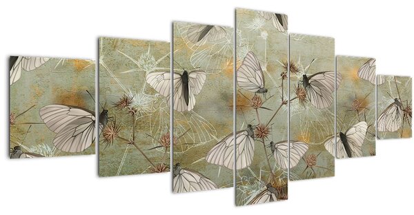 Obraz - Vintage motýli (210x100 cm)
