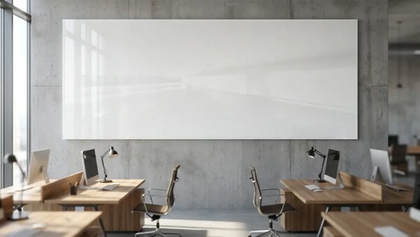 Sklenená magnetická tabuľa 300×120 cm PREMIUM SUPERWHITE , TSO300X120