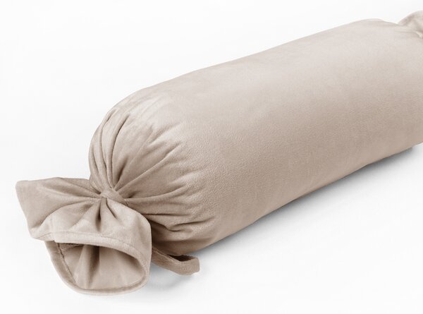 Biante Sametový polštář válec bonbon Velvet Premium SVP-020 Béžový 15x40 cm