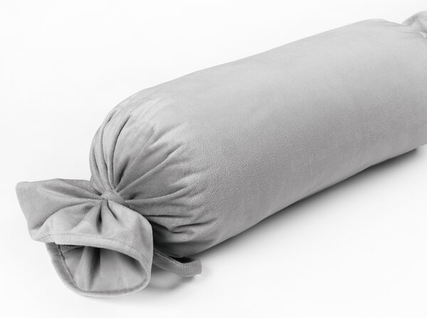 Biante Sametový polštář válec bonbon Velvet Premium SVP-027 Světle šedý 15x40 cm