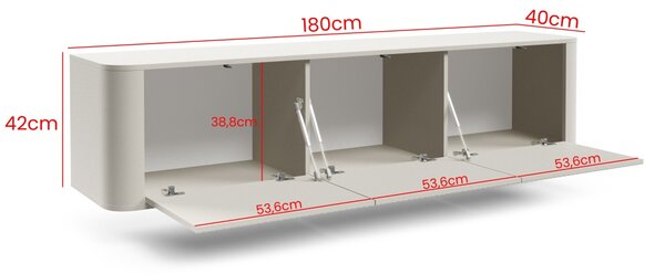 Závěsný TV stolek Trenza 180 cm - Kašmír