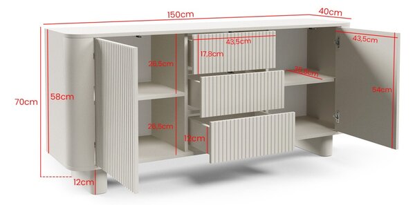 Komoda Trenza 2D3S - Kašmír
