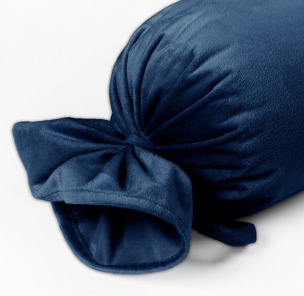 Biante Sametový polštář válec bonbon Velvet Premium SVP-029 Námořnická modrá 15x40 cm