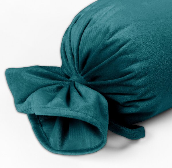 Biante Sametový polštář válec bonbon Velvet Premium SVP-025 Petrolejový 15x40 cm