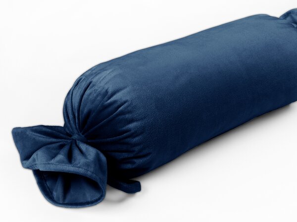 Biante Sametový polštář válec bonbon Velvet Premium SVP-029 Námořnická modrá 15x40 cm