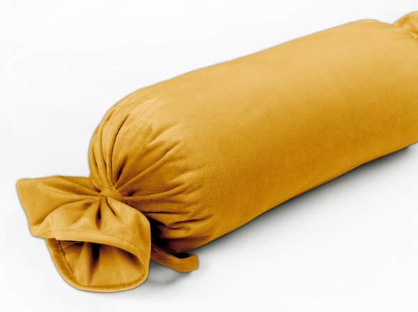 Biante Sametový polštář válec bonbon Velvet Premium SVP-037 Zlatavě oranžový 15x40 cm