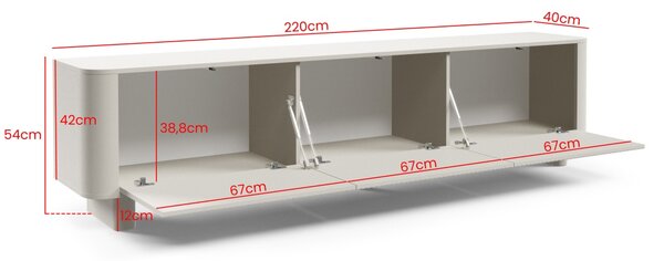 TV stolek Trenza 220 cm - Kašmír