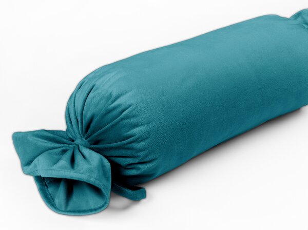 Biante Sametový polštář válec bonbon Velvet Premium SVP-035 Tyrkysově modrý 15x40 cm