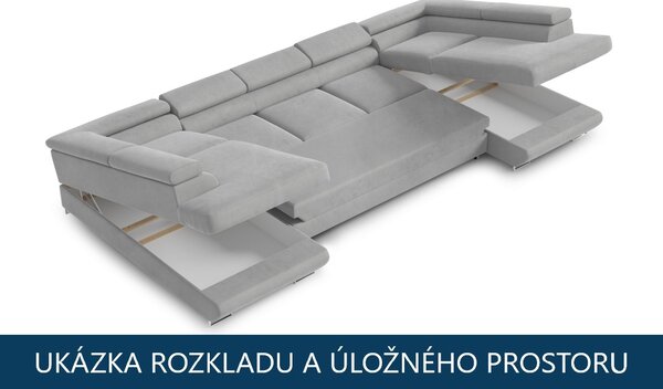 Rozkládací sedací souprava Sharon U XL - Kronos 06