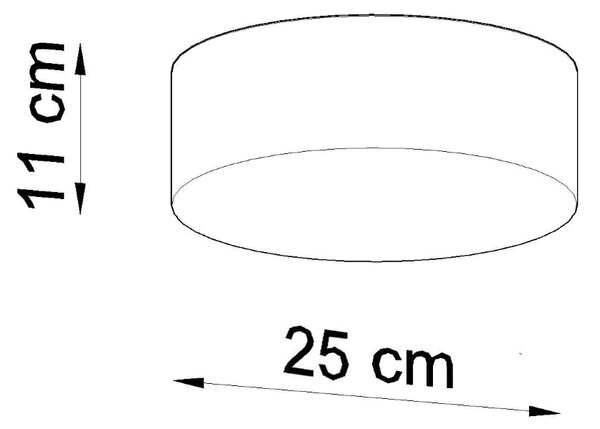 Stropní svítidlo Arena, 1x černé plastové stínítko, (bílý plast), (fi 25 cm)