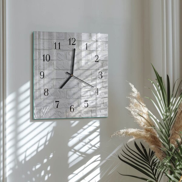 Skleněné hodiny na stěnu Cihlový zskc-30x30-00180425