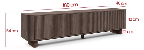 Závěsný TV stolek Trenza 180 cm - Ořech