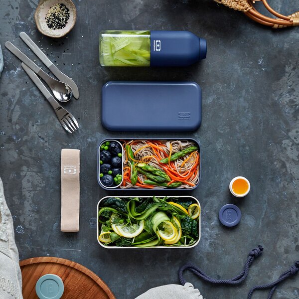 Svačinový box Monbento Original Blue/Natural 1 l