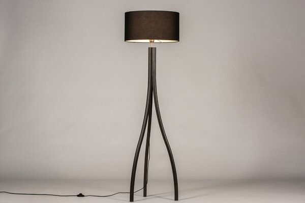 Stojací designová lampa Arbon Black and Black Wood (LMD)