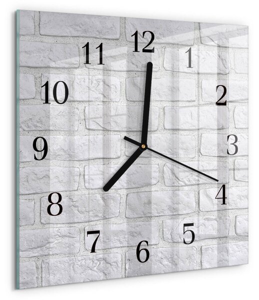 Skleněné hodiny na stěnu Cihlový zskc-30x30-00180425