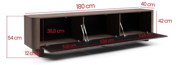 Závěsný TV stolek Trenza 180 cm - Ořech