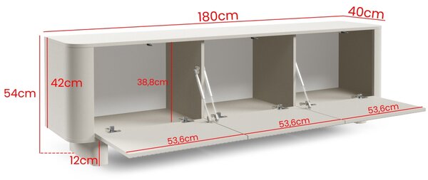 TV stolek Trenza 180 cm - kašmír