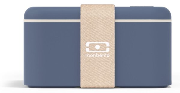 Svačinový box Monbento Square Blue/Natural 1,7 l