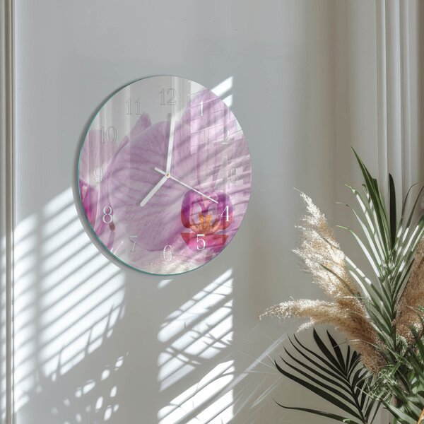 Skleněné hodiny na stěnu Orchidej zsob-fi30-00087214