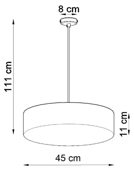 Závěsné svítidlo Arena, 1x bílé plastové stínítko, (bílý plast), (fi 45 cm)