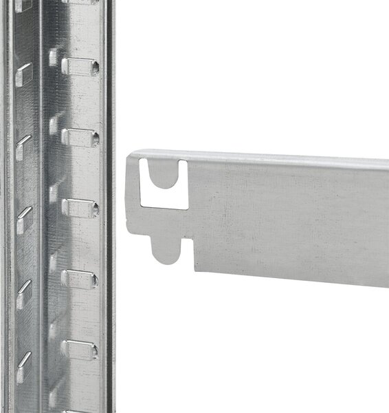 Juskys Rohový regál Basic 180x70x40 cm - stříbrný