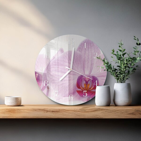 Skleněné hodiny na stěnu Orchidej zsob-fi30-00087214