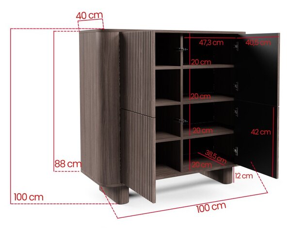 Komoda Trenza 4D - Ořech