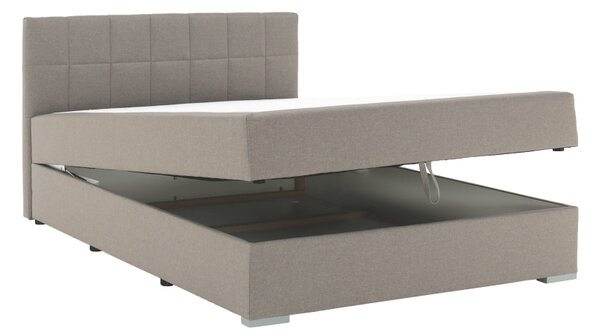 KONDELA Boxspringová postel 140x200, šedohnědá TAUPE, FERATA TV KOMFORT