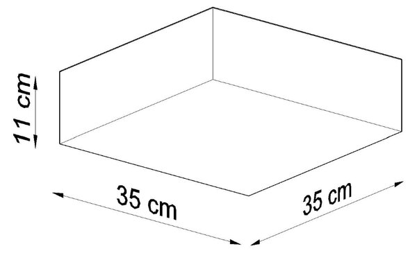 Stropní svítidlo Horus, 1x černé plastové stínítko, (bílý plast), (35 cm)