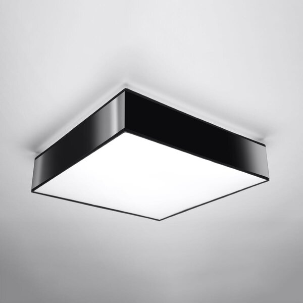 Stropní svítidlo Horus, 1x černé plastové stínítko, (bílý plast), (45 cm)