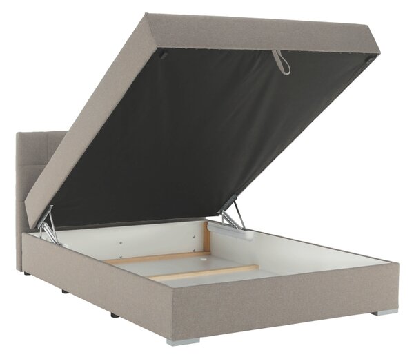 KONDELA Boxspringová postel 140x200, šedohnědá TAUPE, FERATA TV KOMFORT