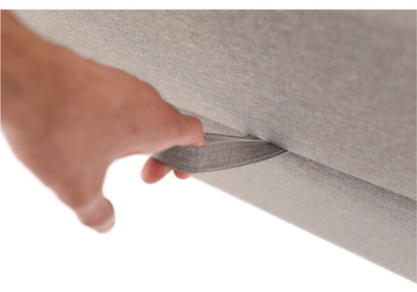 KONDELA Boxspringová postel 140x200, šedohnědá TAUPE, FERATA TV KOMFORT