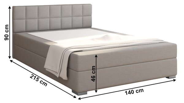 KONDELA Boxspringová postel 140x200, šedohnědá TAUPE, FERATA TV KOMFORT